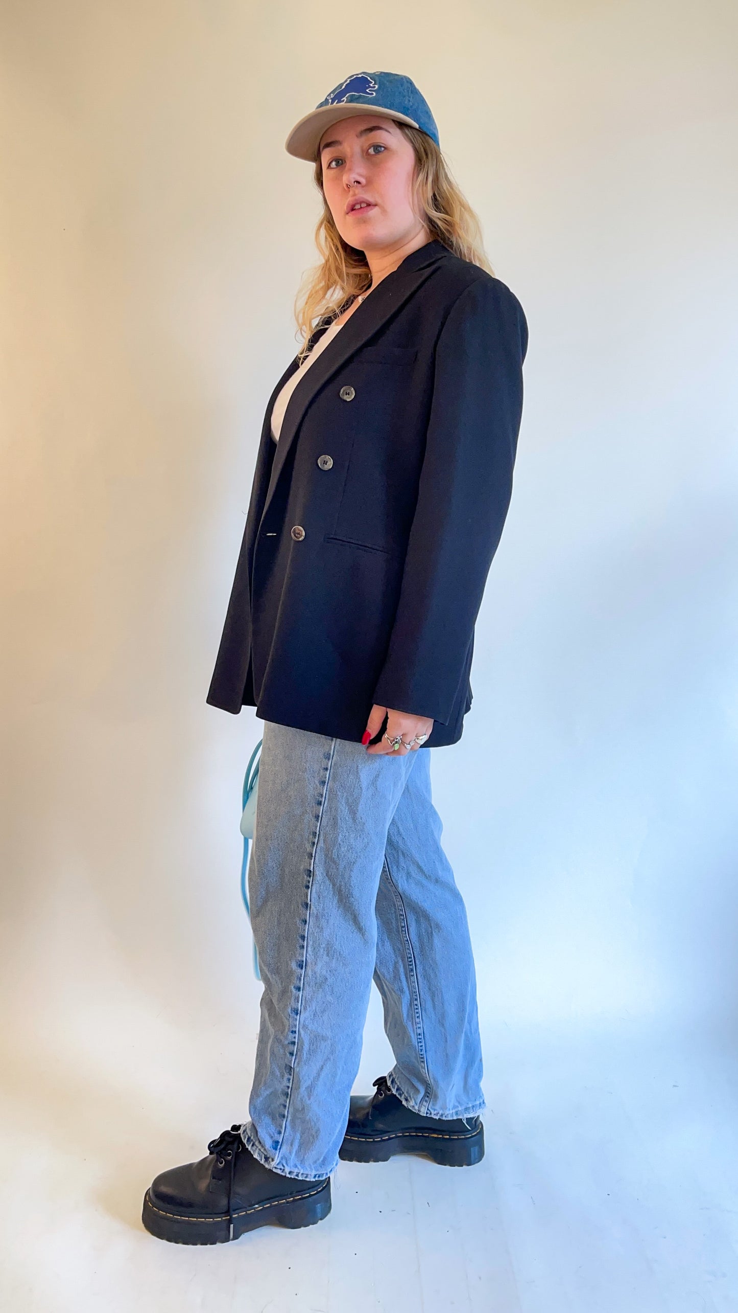 90s Black Double Breasted Blazer (L/XL)