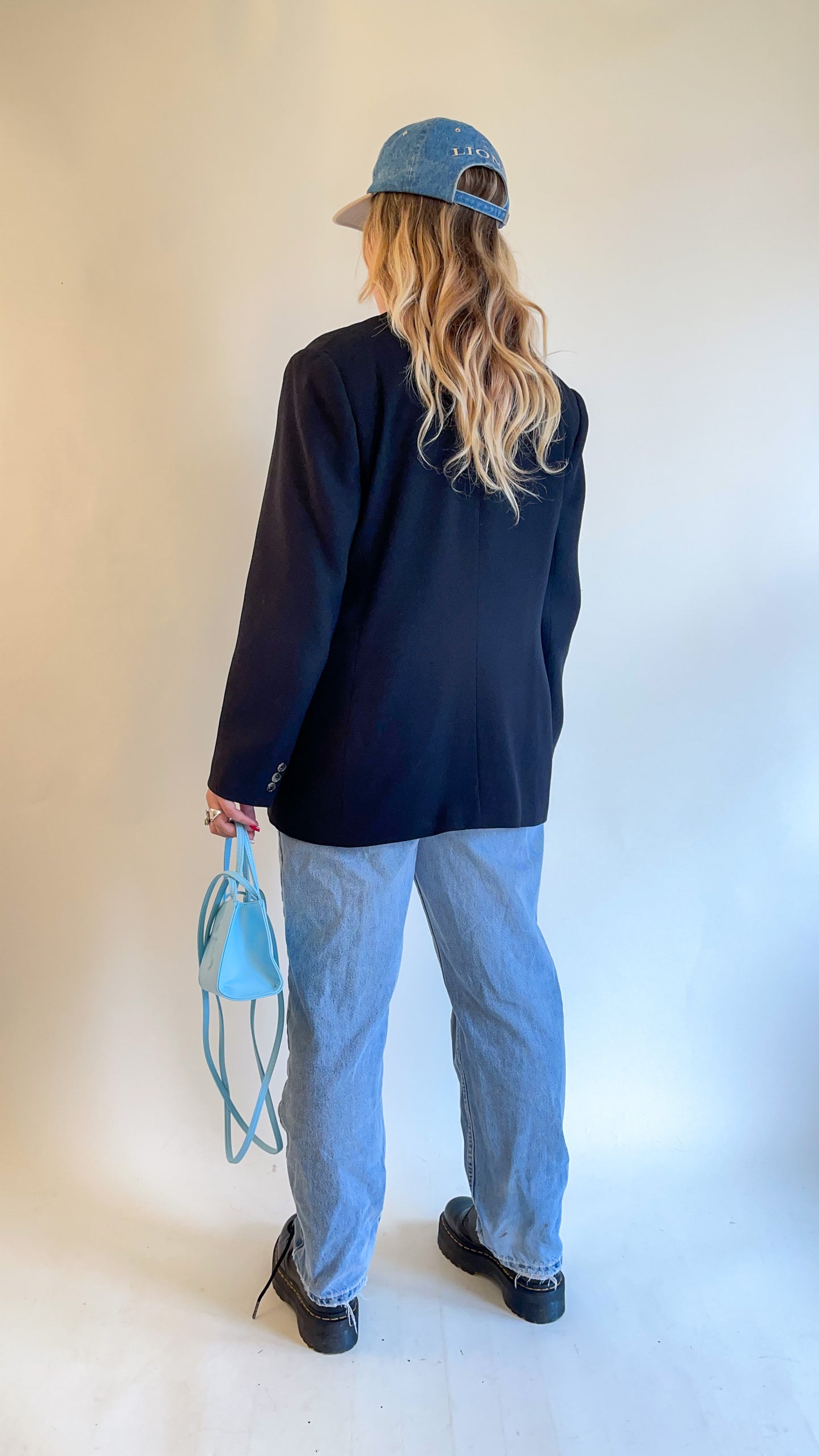 90s Black Double Breasted Blazer (L/XL)