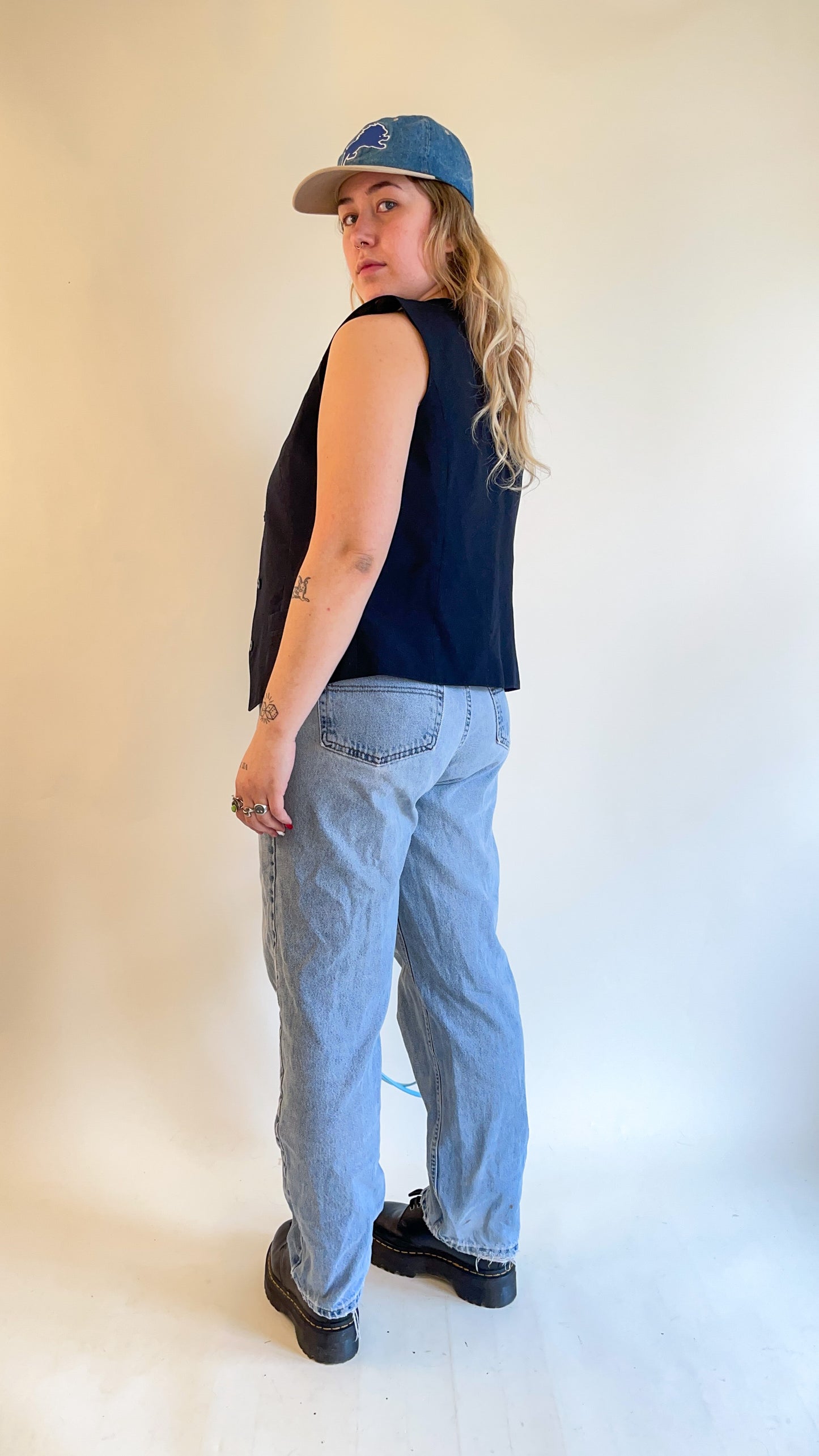 90s Black Suit Vest (XS)