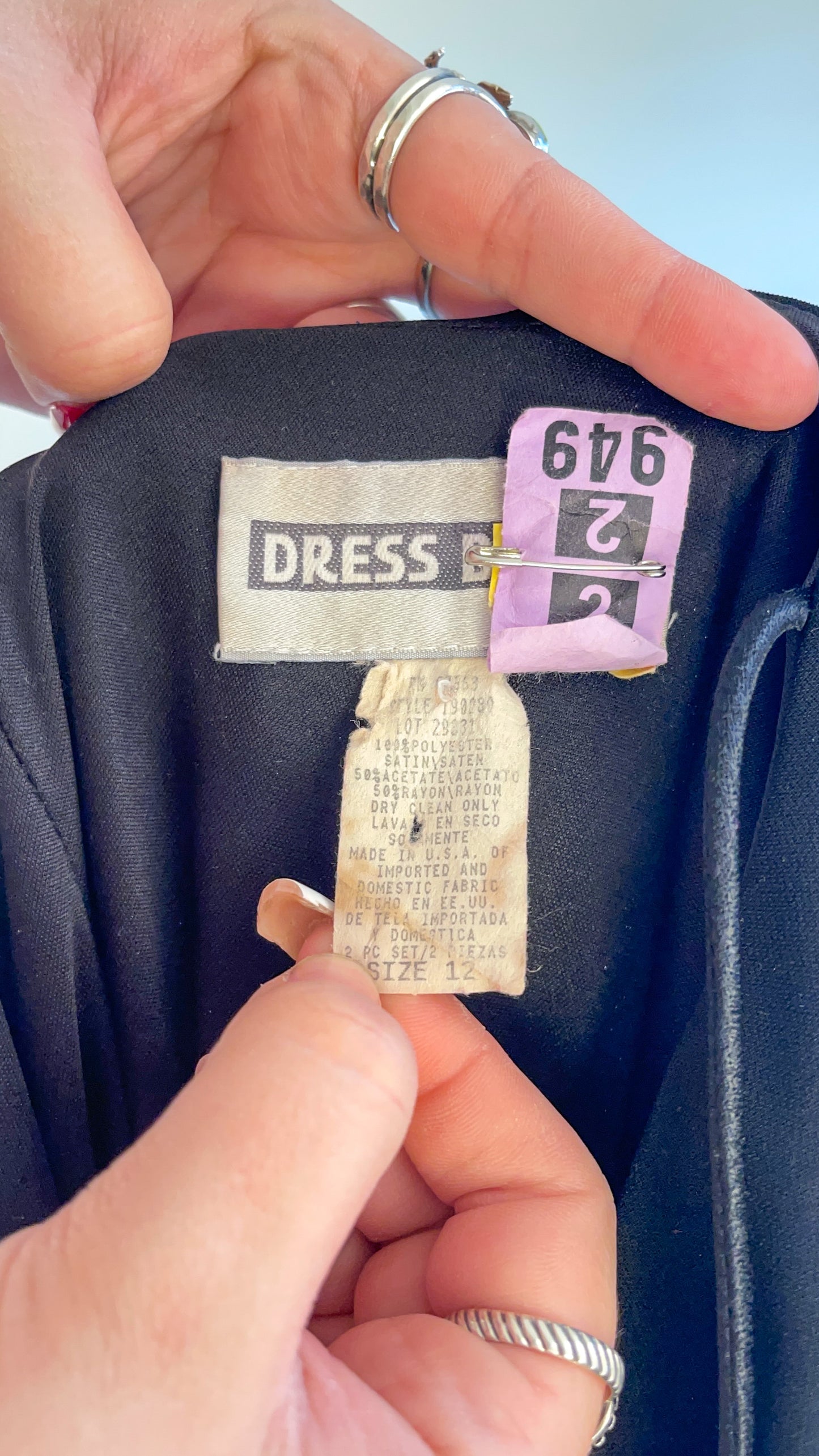 90s Asymmetric Hem Little Black Dress (M)