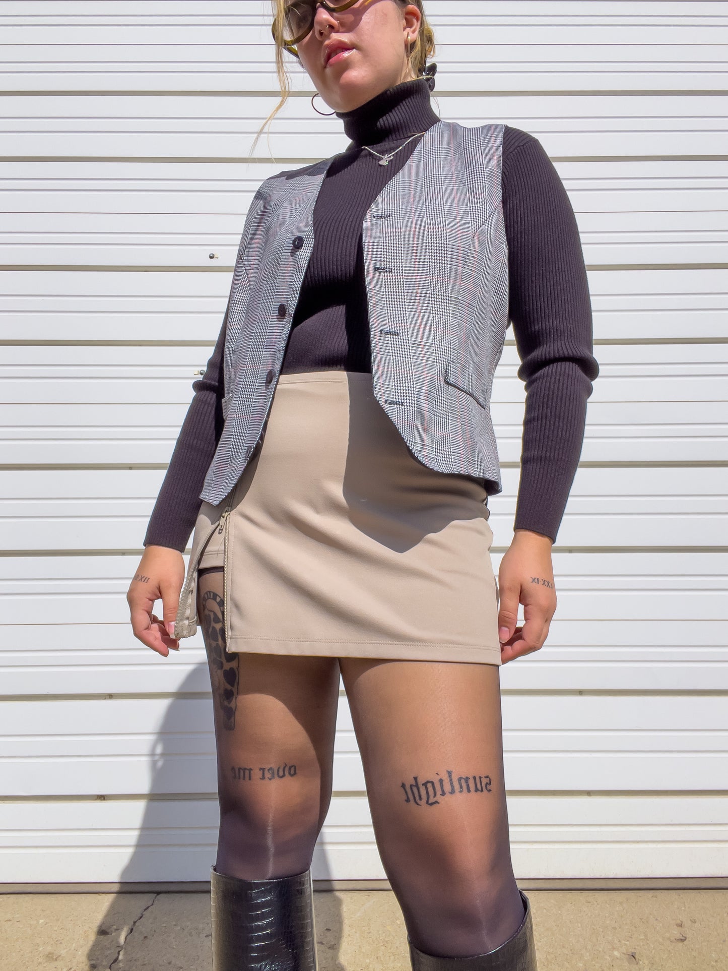 90s Plaid Waistcoat Vest (M/L)