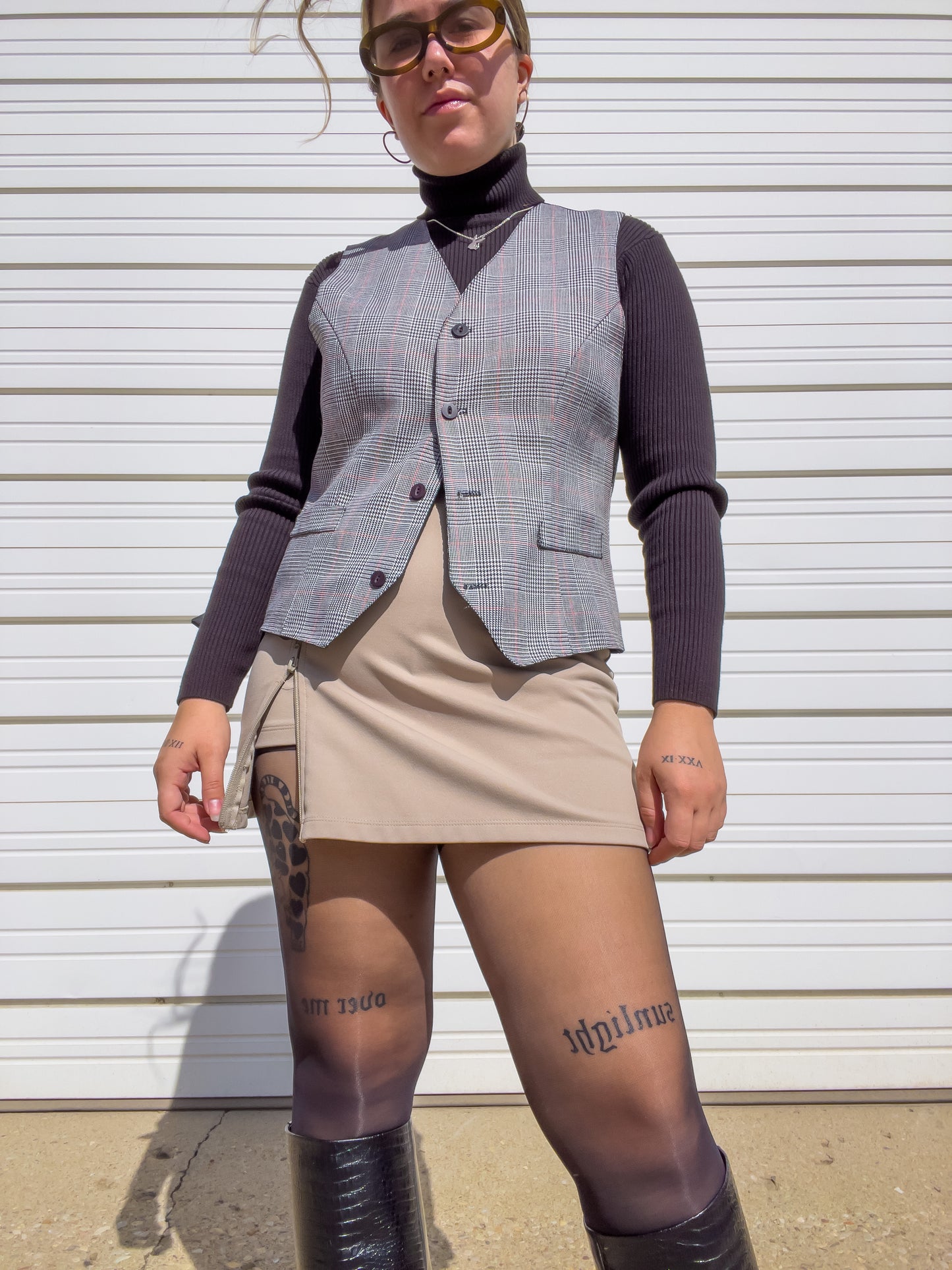 90s Plaid Waistcoat Vest (M/L)