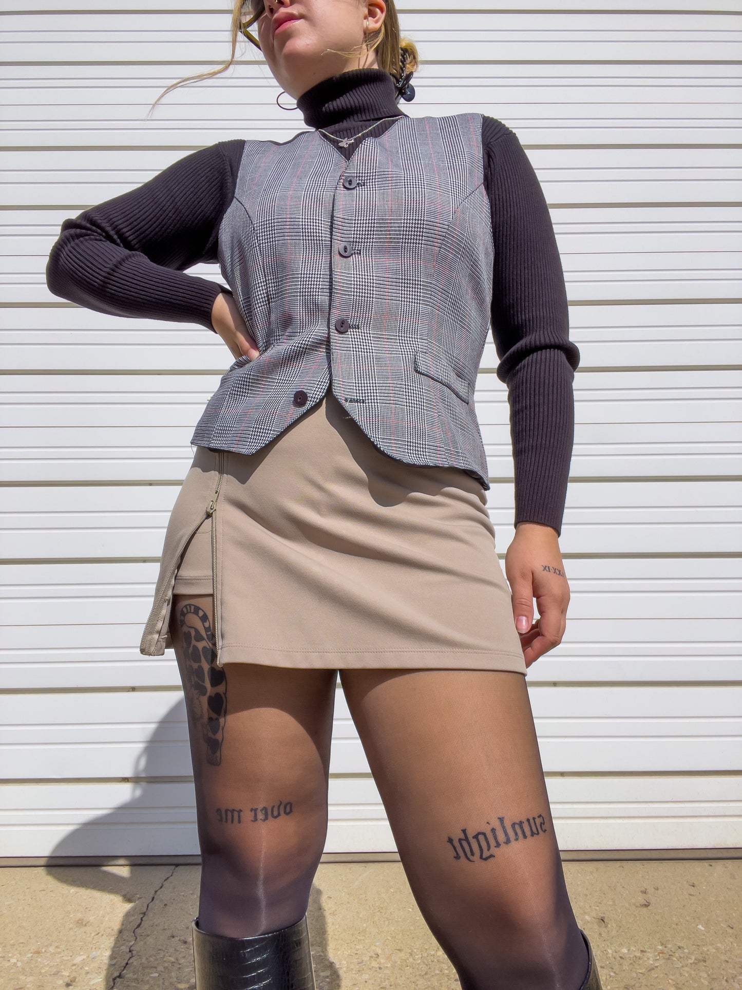 90s Plaid Waistcoat Vest (M/L)