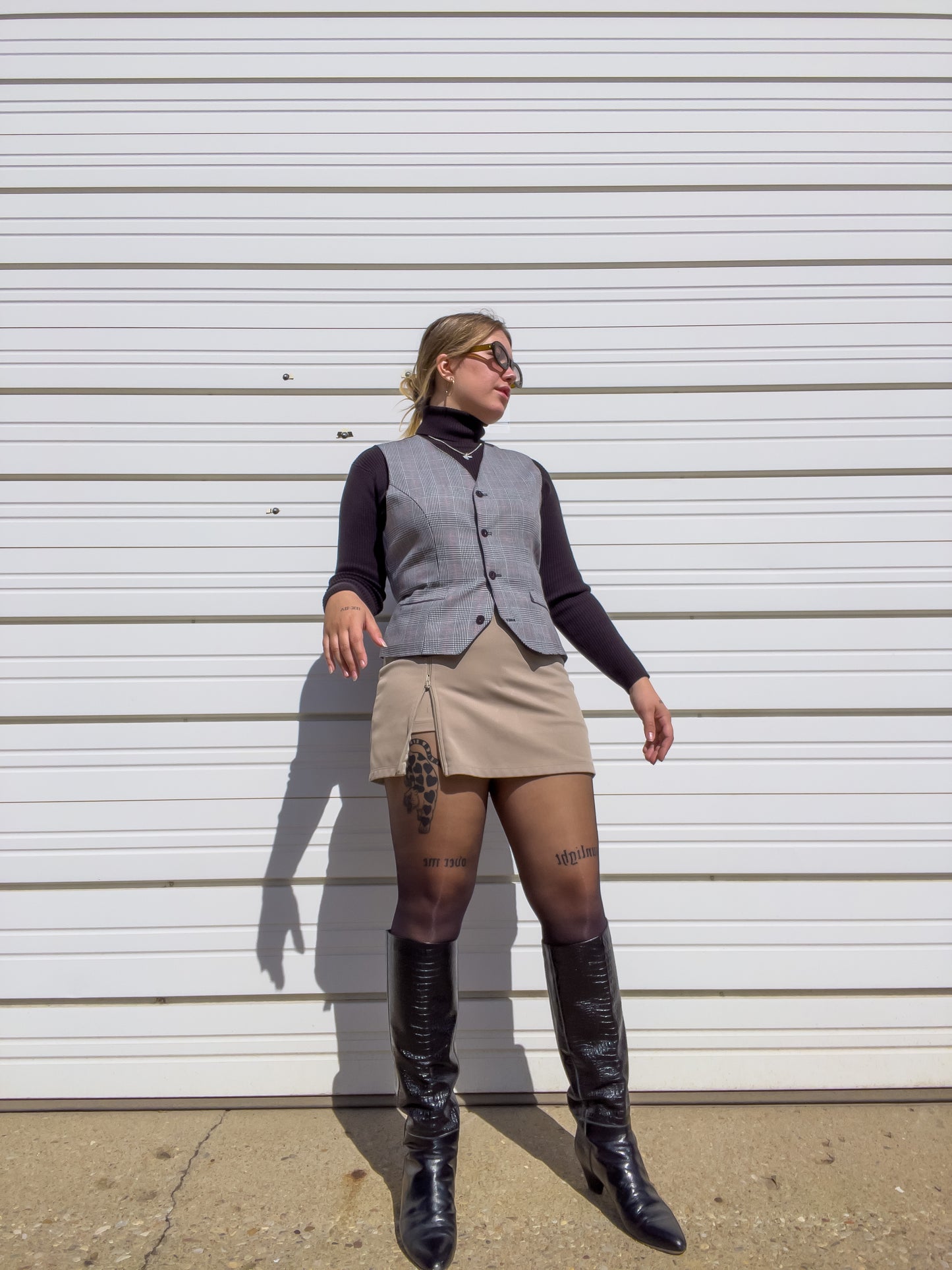 90s Plaid Waistcoat Vest (M/L)