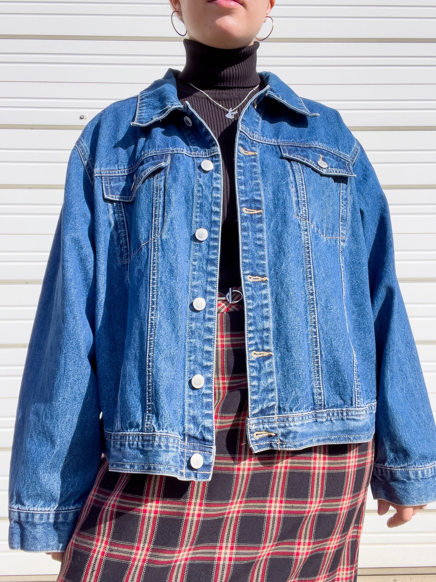 90s Dark Wash Classic Denim Jacket (XL)