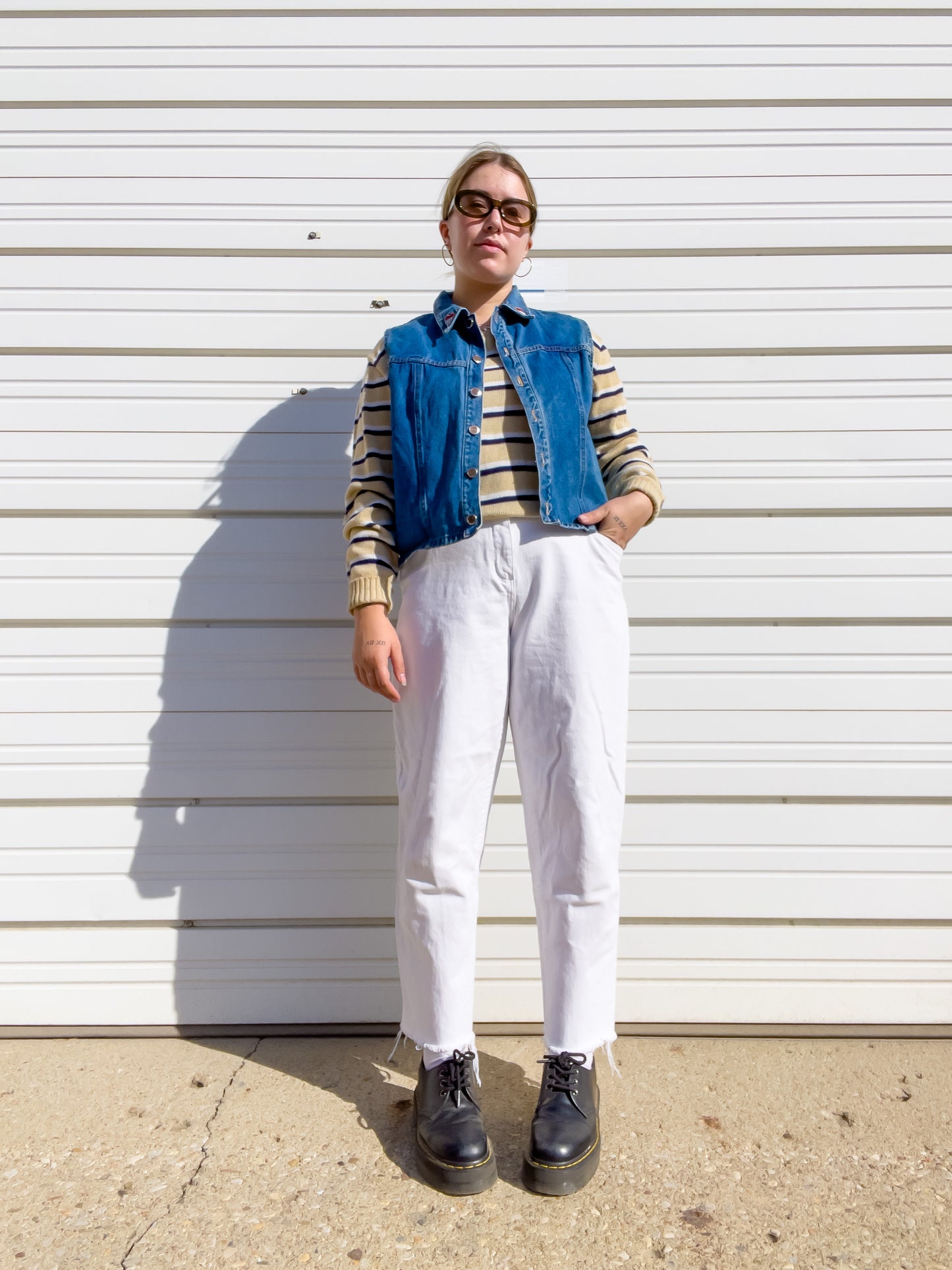 90s Medium Wash Denim Vest (L)