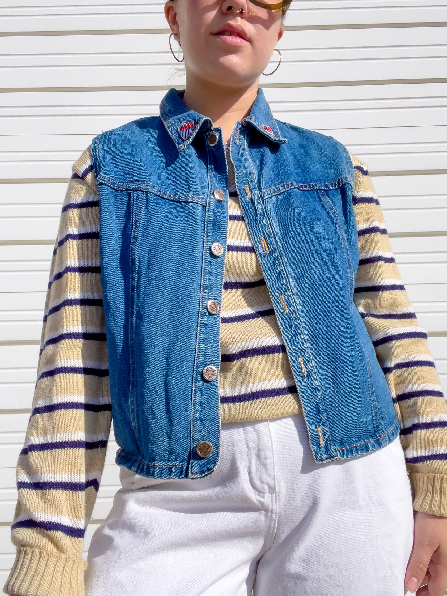 90s Medium Wash Denim Vest (L)