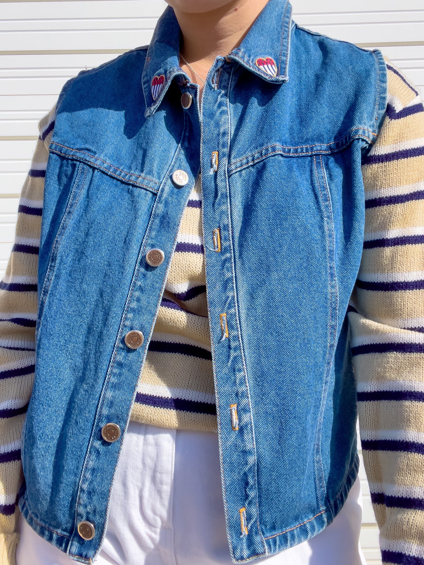 90s Medium Wash Denim Vest (L)