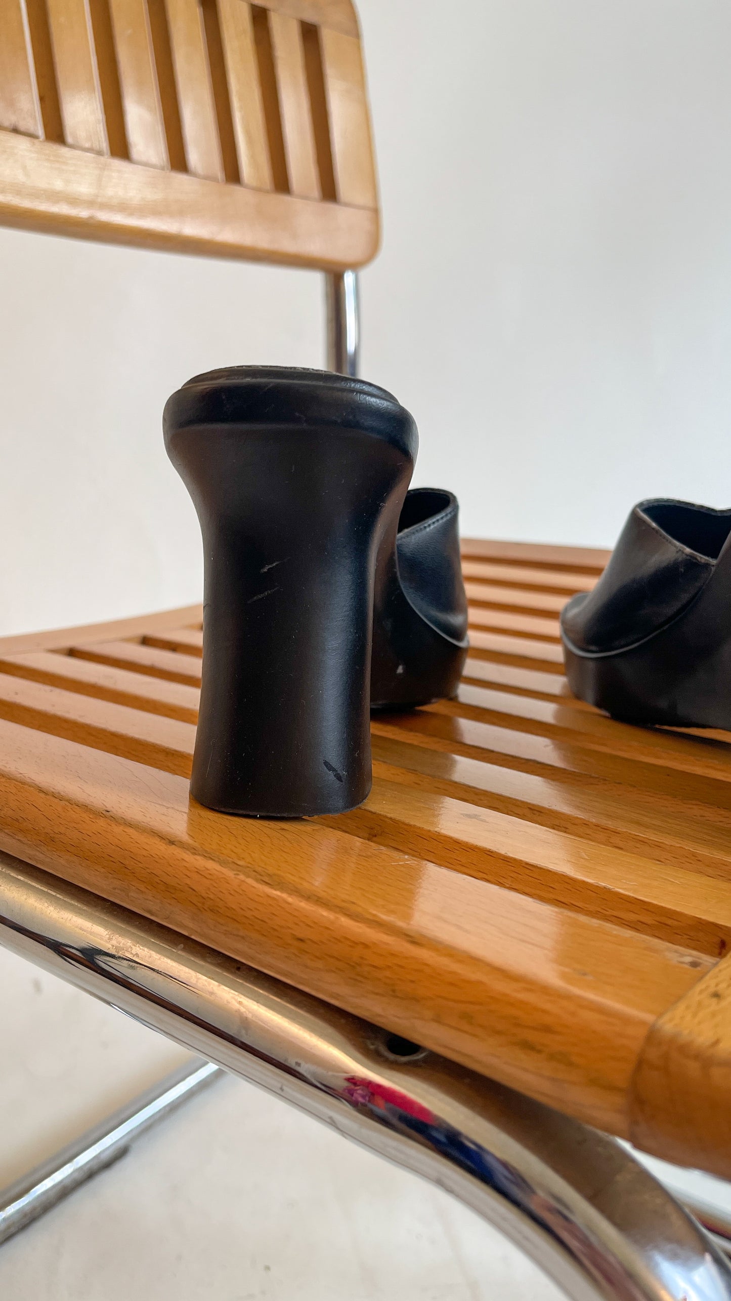 90s Black Platform Wedge Mules (US W7.5)