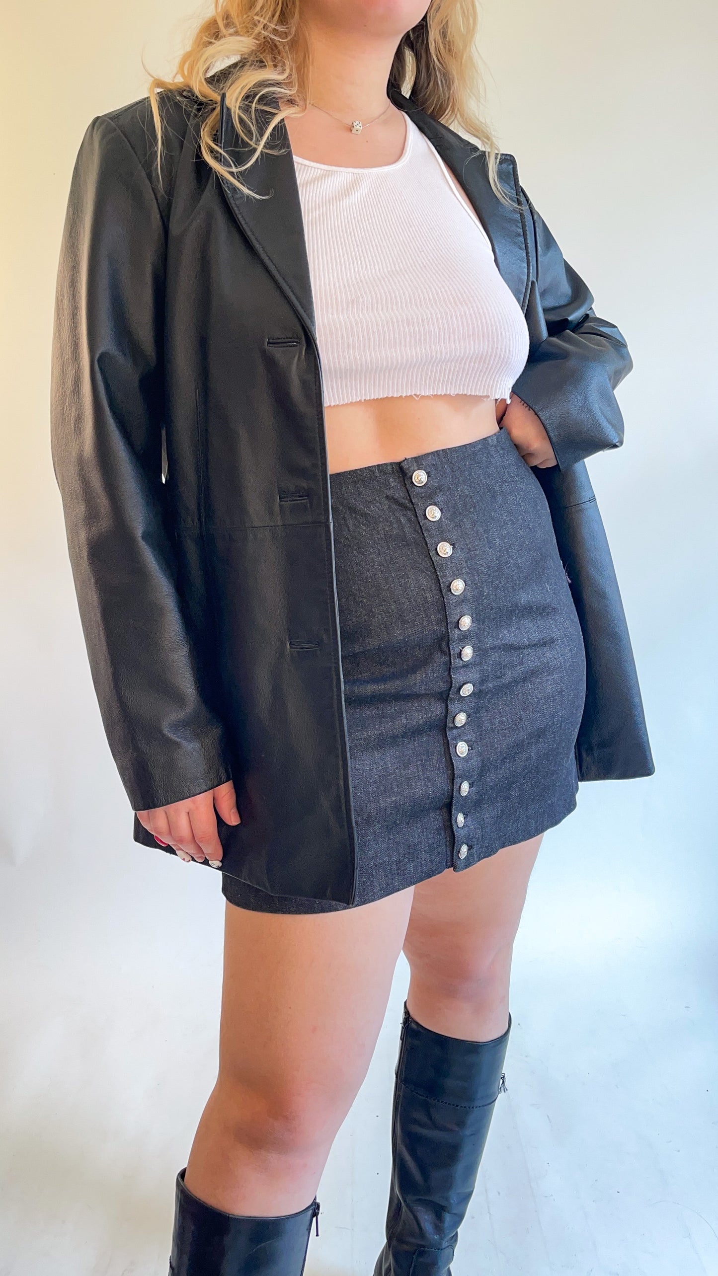 90s Deadstock Versace Versus Button Up Mini Skirt