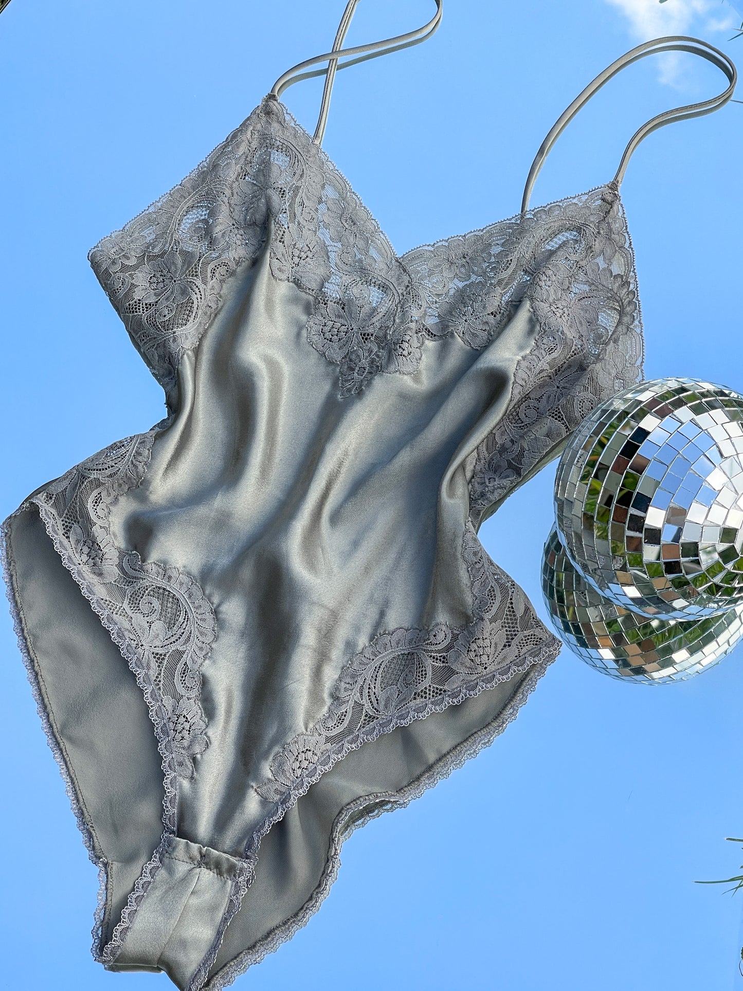 70s Dior Silver Teddy Bodysuit (S)