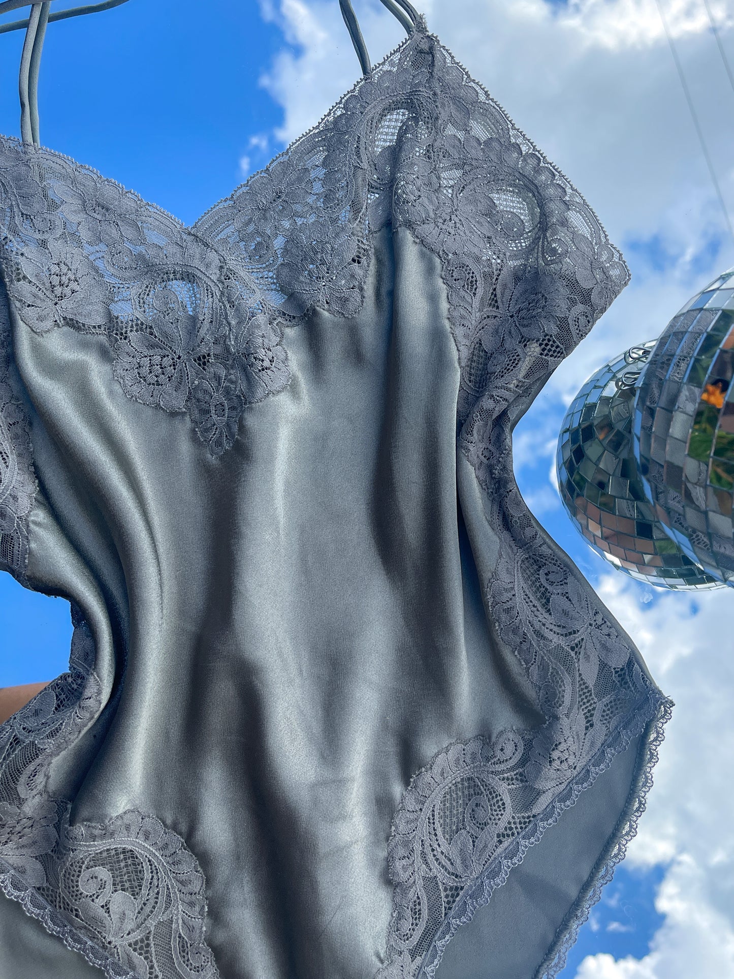 70s Dior Silver Teddy Bodysuit (S)