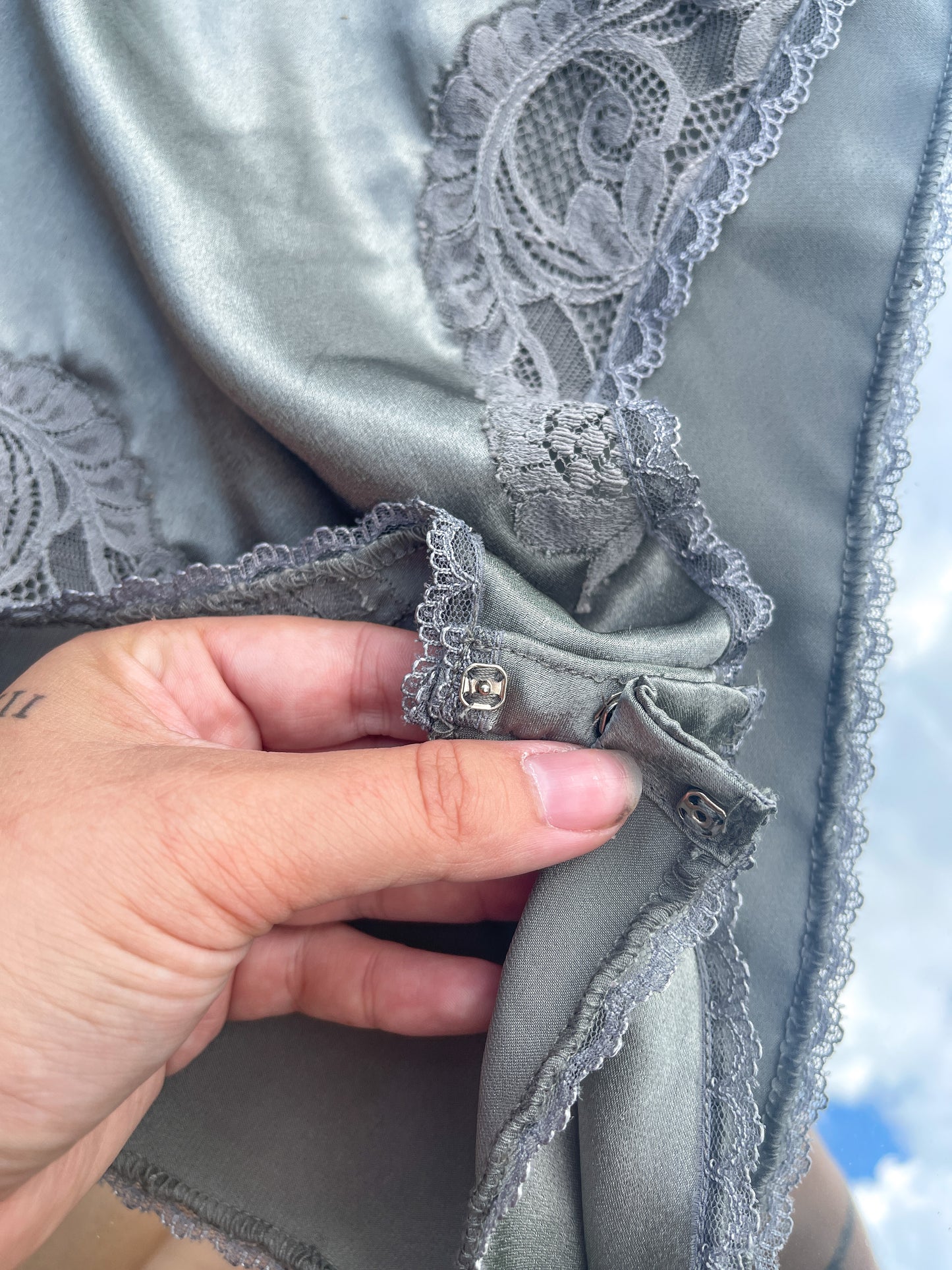 70s Dior Silver Teddy Bodysuit (S)