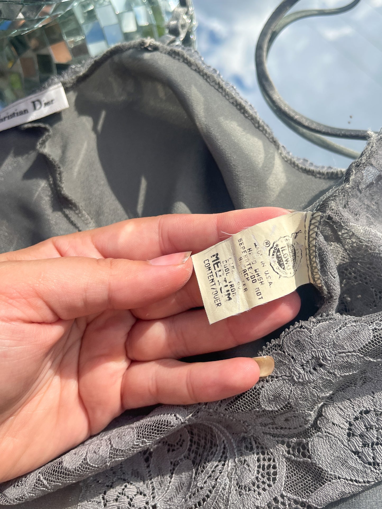 70s Dior Silver Teddy Bodysuit (S)