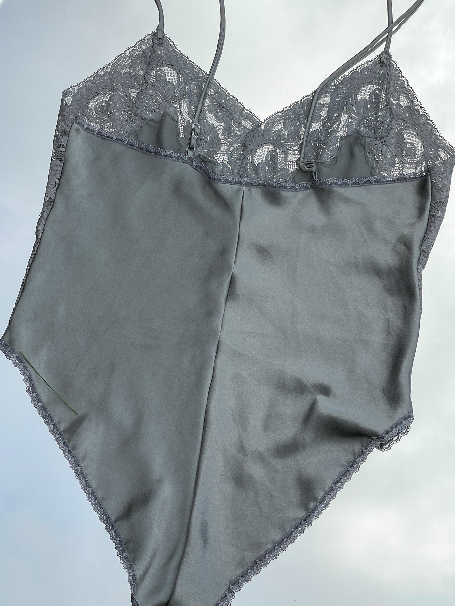 70s Dior Silver Teddy Bodysuit (S)