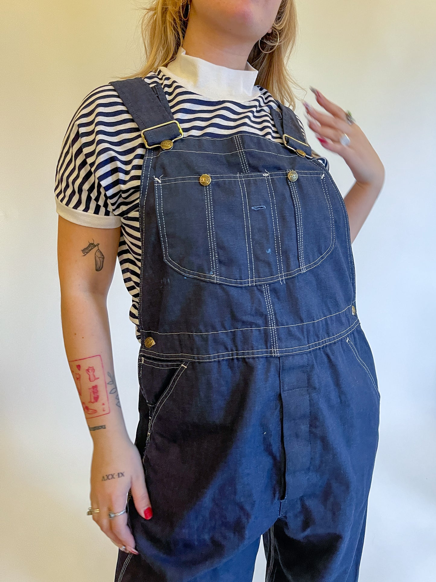 L 60s Dark Wash Sears Overalls