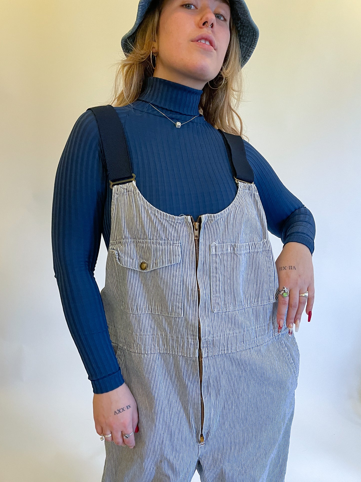 XL 80s Hickory Stripe Overalls