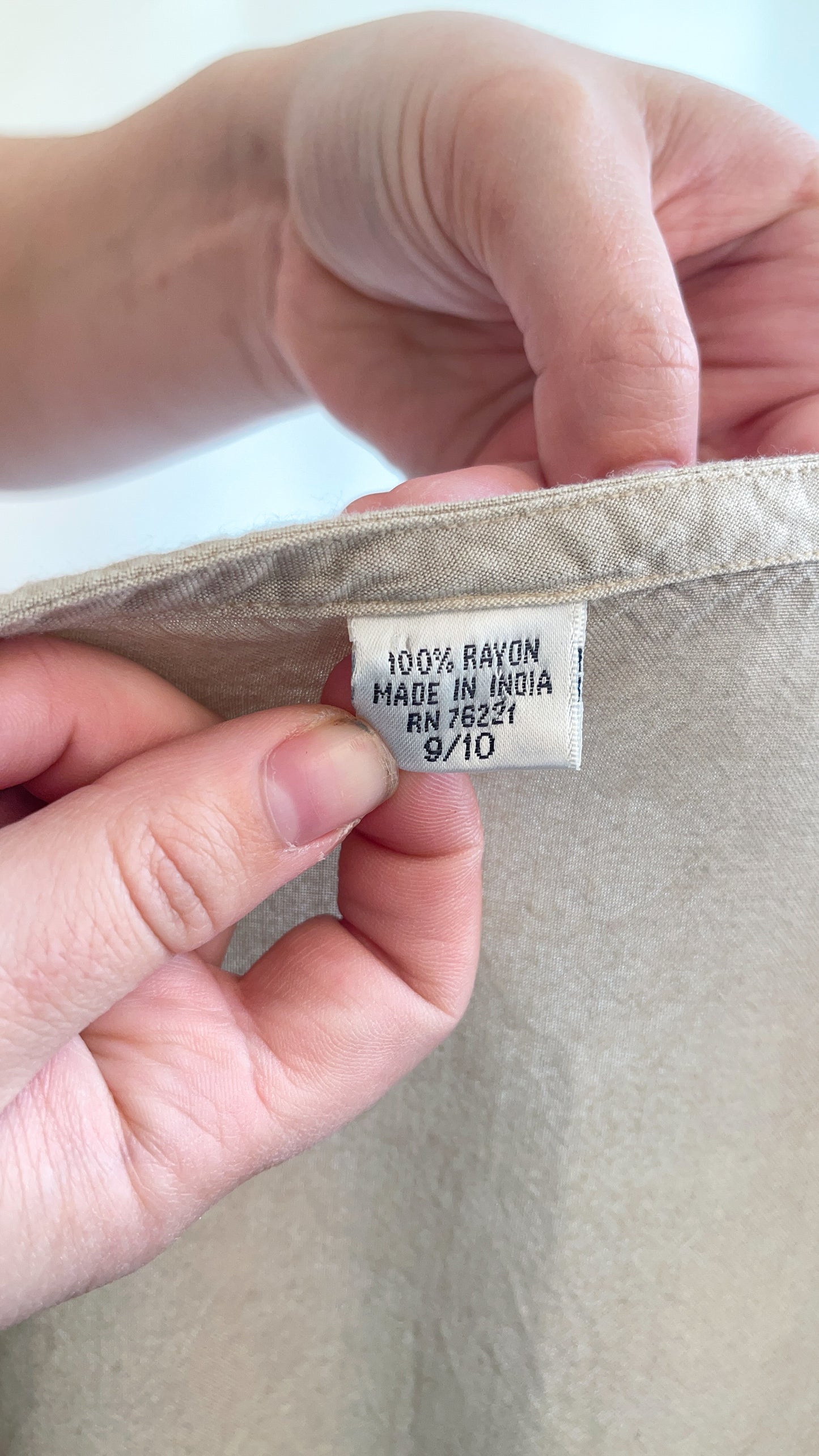 90s Tan Button Up Maxi Dress (S)