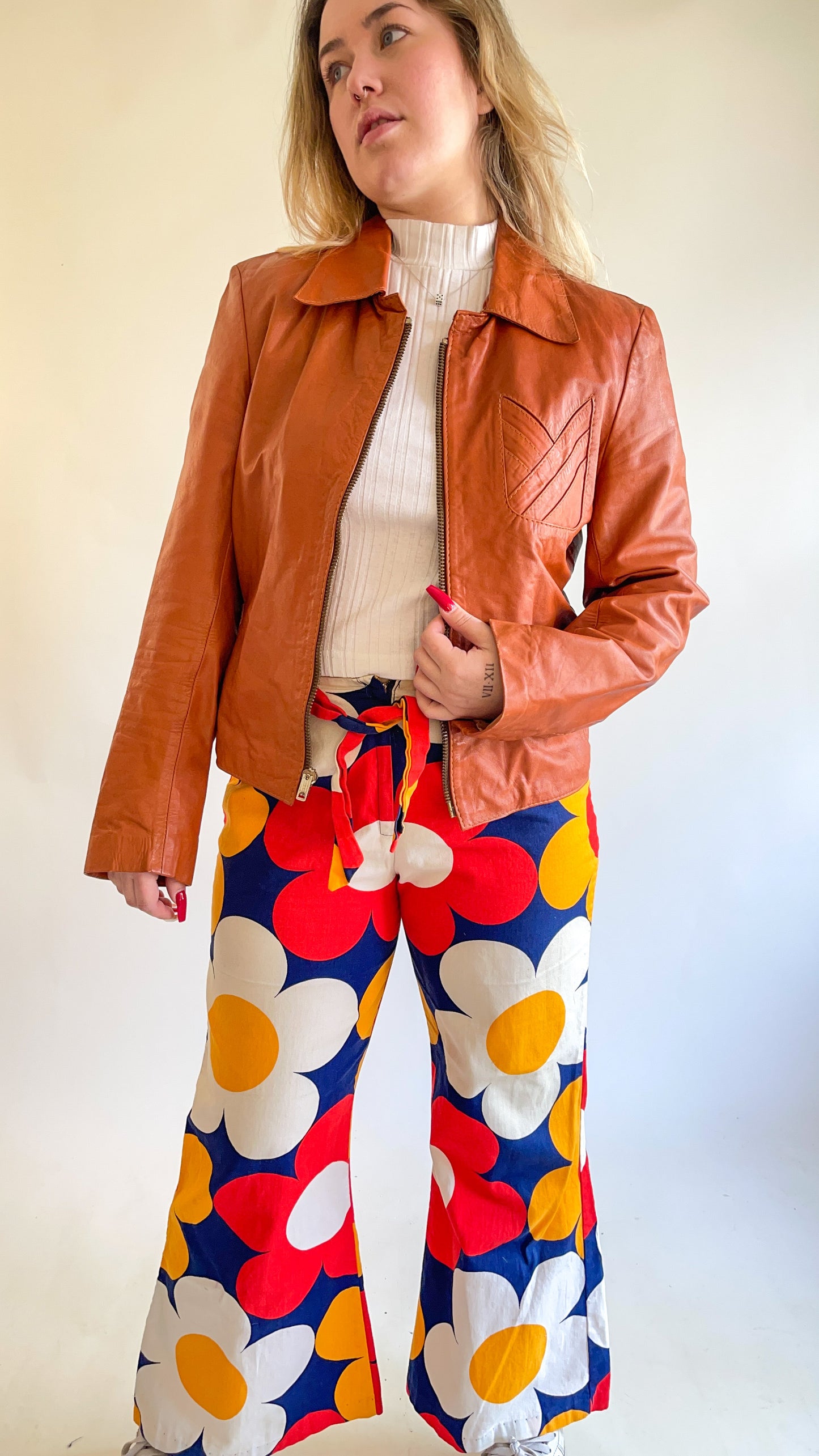 70s Burnt Orange Leather Jacket (M/L)