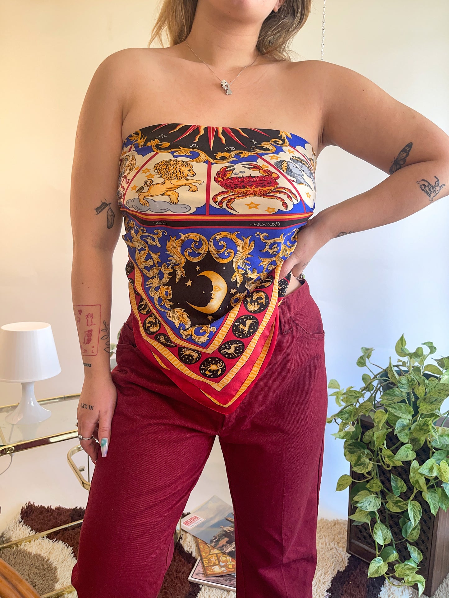 70s Large Zodiac Printed Scarf