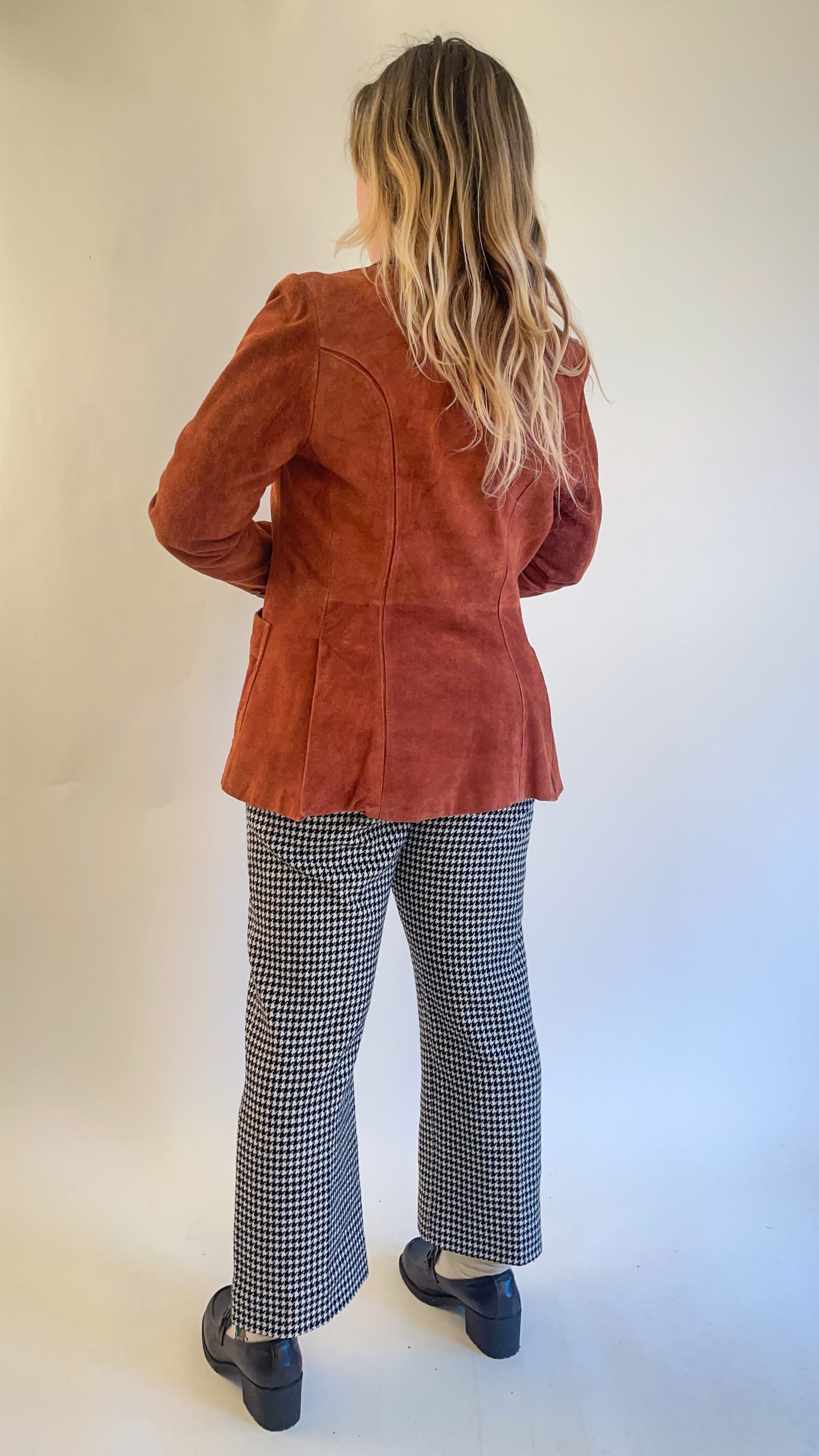 70s Burnt Orange Suede Blazer (M)