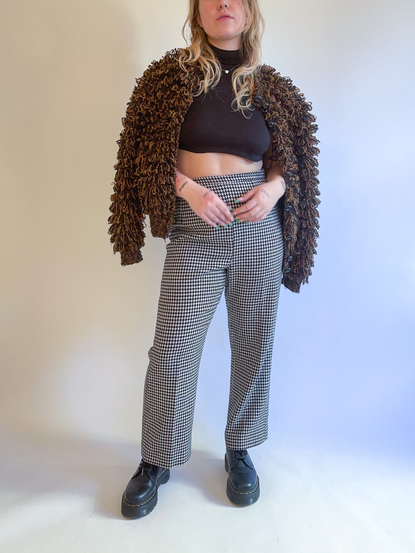 M 60s/70s Tortoise Shell Ultra Shaggy Cardigan