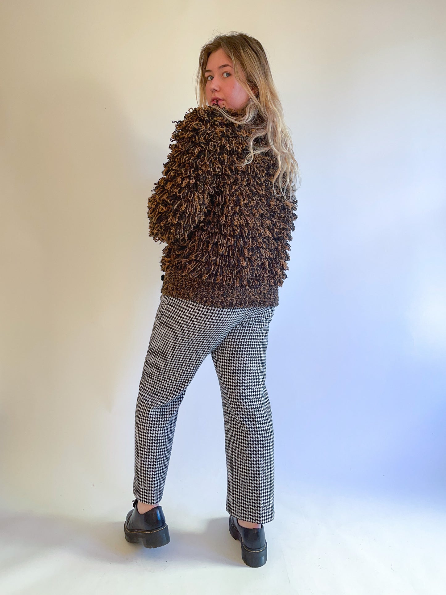 M 60s/70s Tortoise Shell Ultra Shaggy Cardigan