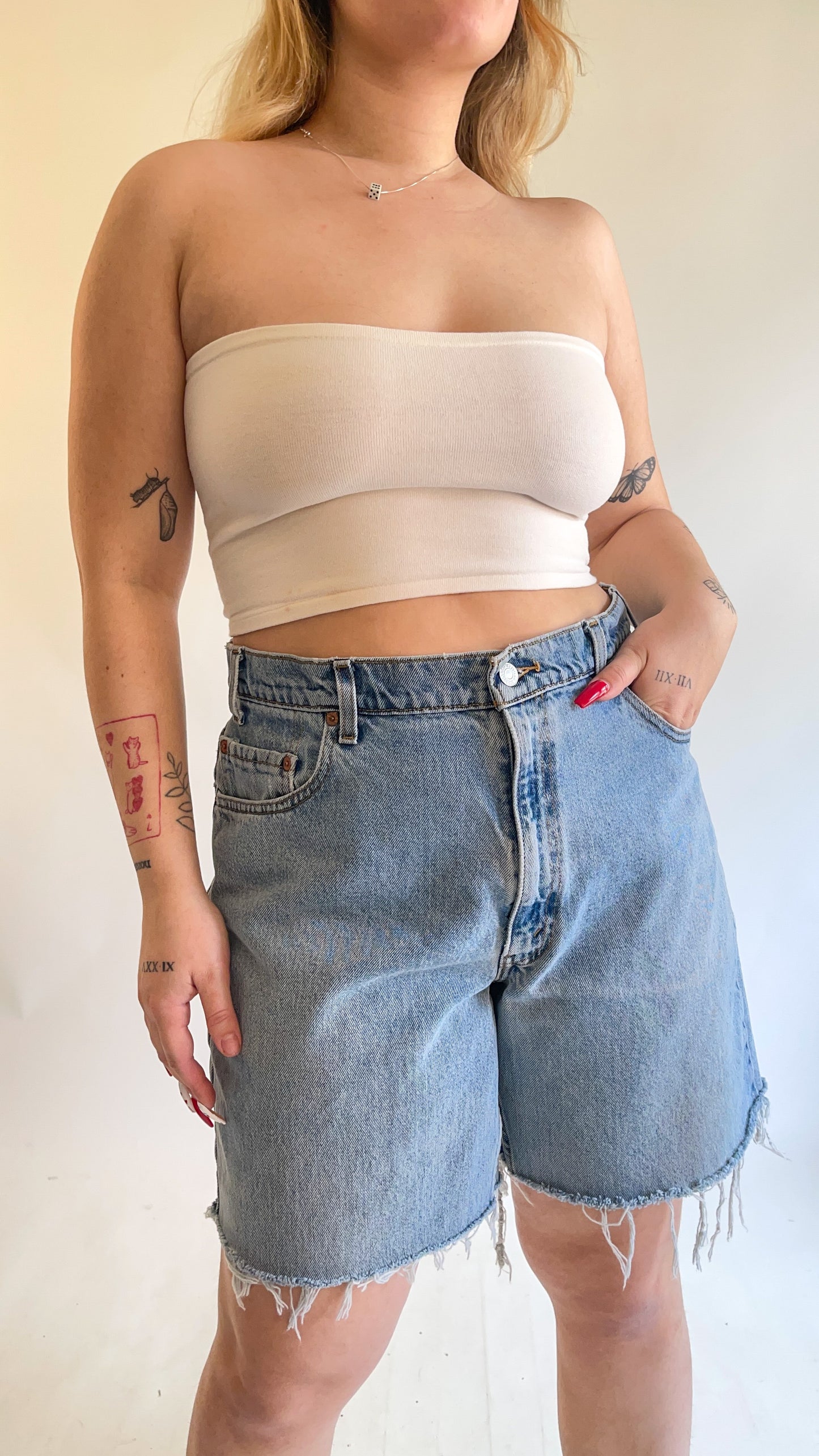 90s Cream Tube Top (S/M)