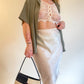 80s Pearl Satin Half Slip Midi Skirt (S-M)