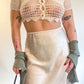 80s Pearl Satin Half Slip Midi Skirt (S-M)