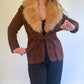 XS-S 70s Brown Suede Penny Lane Coat w/ Fur Collar