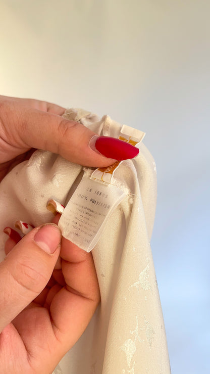 80s Pearl Satin Half Slip Midi Skirt (S-M)