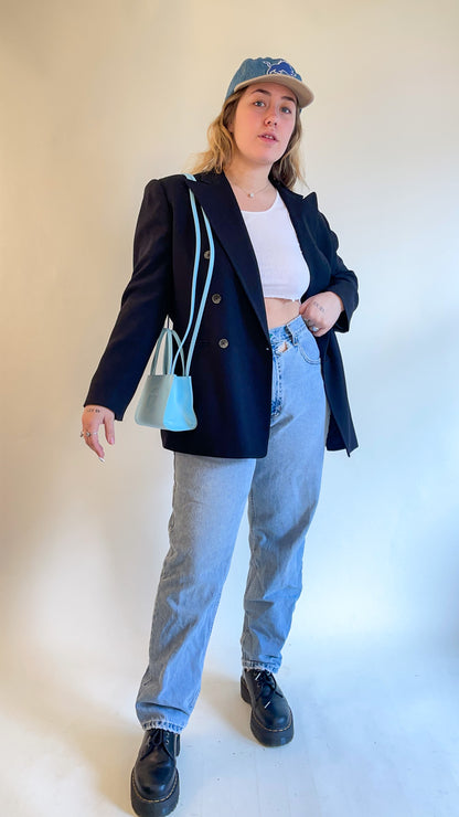 90s Black Double Breasted Blazer (L/XL)