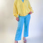 70s Buttercup Yellow Acrylic Cardigan (XL)