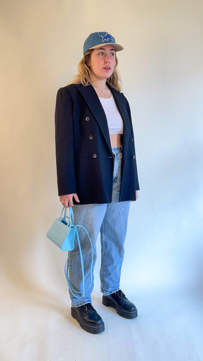 90s Black Double Breasted Blazer (L/XL)