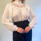 XXL 80s Victorian Inspired Lace High Collar Blouse