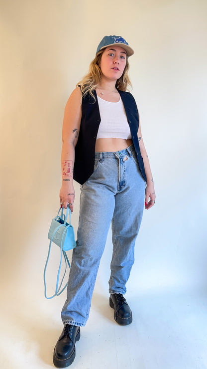 90s Black Suit Vest (XS)