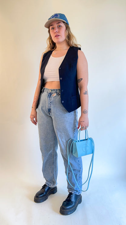 90s Black Suit Vest (XS)