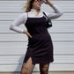 90s Black Mini Dress w/ Daisy Pattern (L/XL)