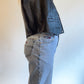 80s Black Leather Vest w/ Braided Detail (XL)