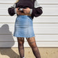 90s Light Wash Denim Mini Skirt (W30")