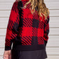 90s Red & Black Houndstooth Knit Cardigan (L)