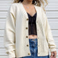 90s Cream Knit Cardigan (L/XL)
