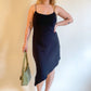 90s Asymmetric Hem Little Black Dress (M)