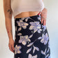 90s Black & Blue Floral Maxi Skirt (W26")
