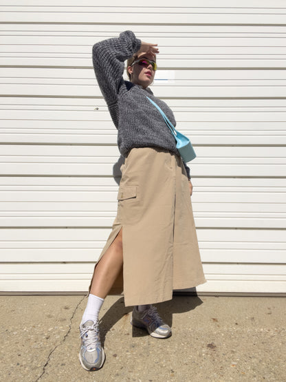 90s Khaki Cargo Maxi Skirt (L/XL)