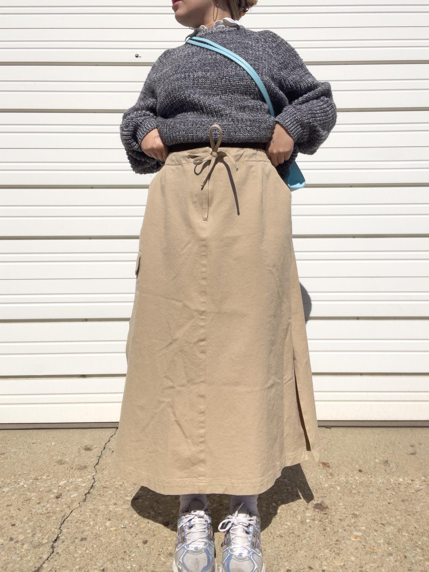 90s Khaki Cargo Maxi Skirt (L/XL)