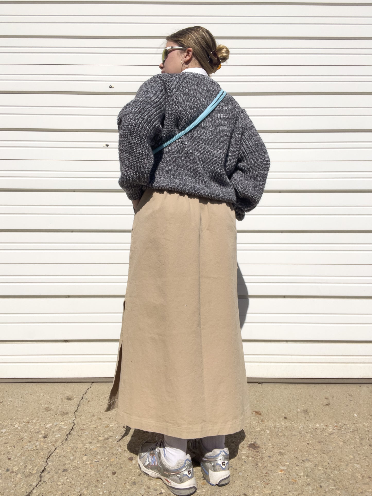 90s Khaki Cargo Maxi Skirt (L/XL)