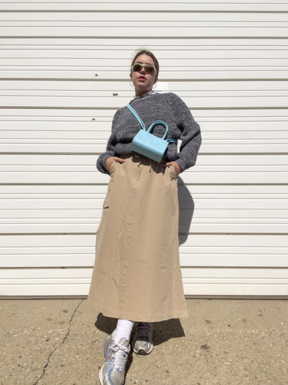 90s Khaki Cargo Maxi Skirt (L/XL)