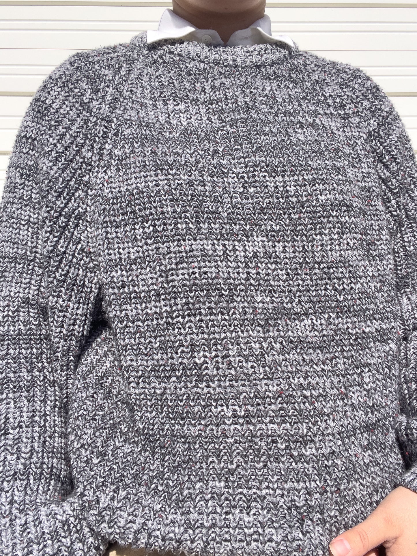 90s Gray Chunky Knit Sweater (XL)